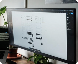 Escritorio de estudio con monitor